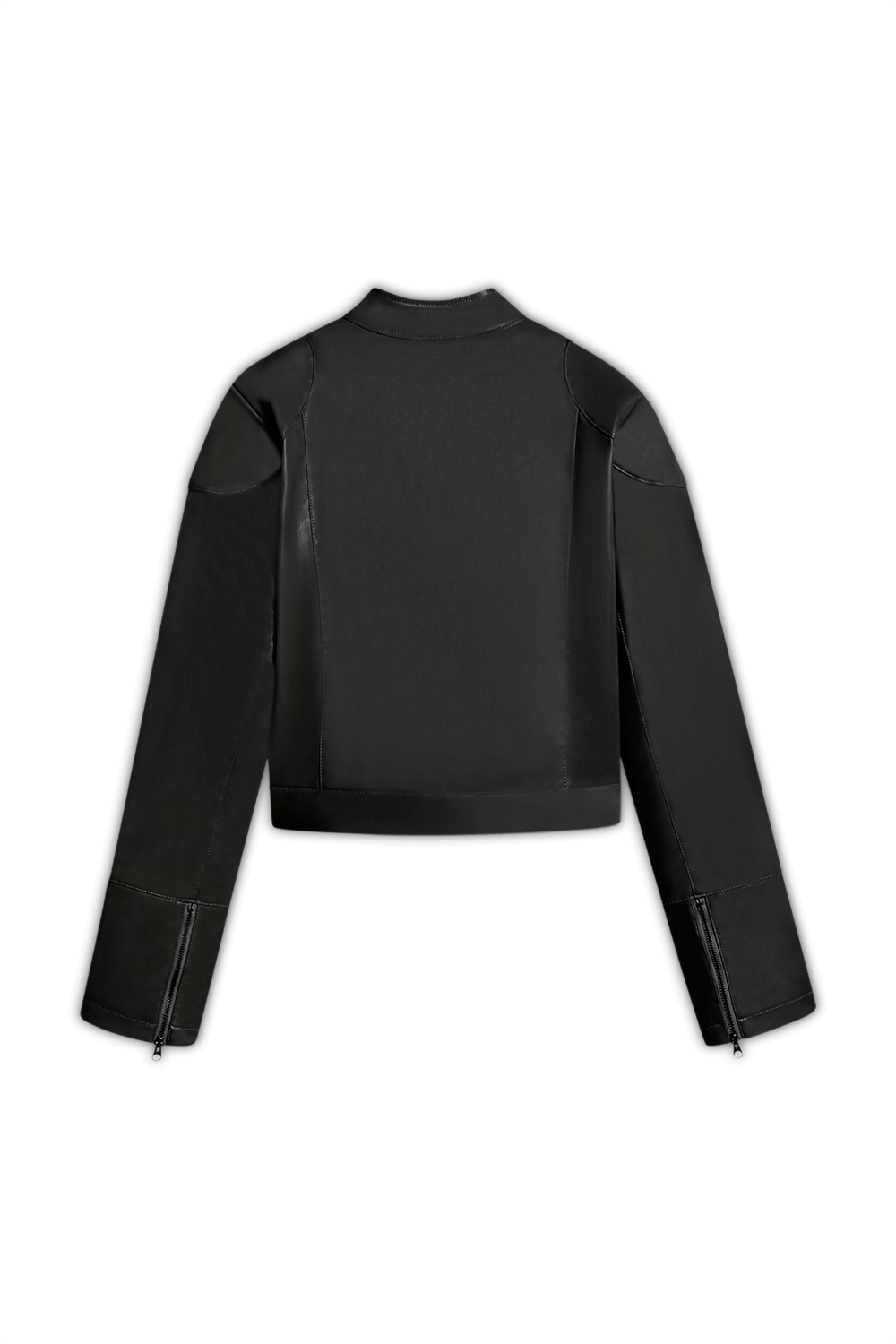 תמונה אחורית של מעיל עור