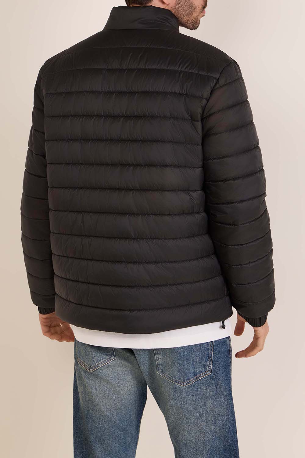 תמונת דוגמן אחורית של מעיל פוך