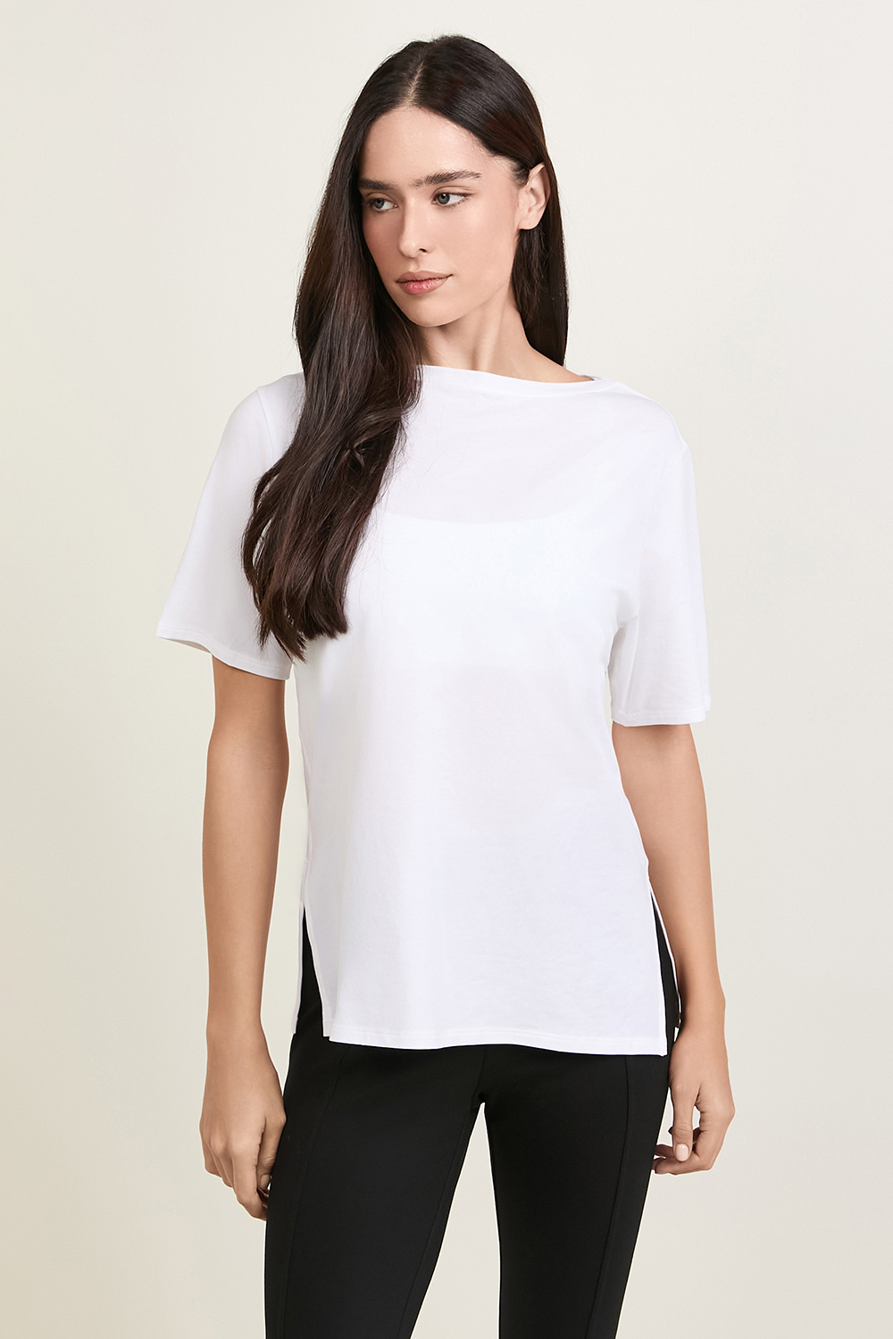 תמונת דוגמן קידמית של Relaxed-Fit Boatneck T-Shirt