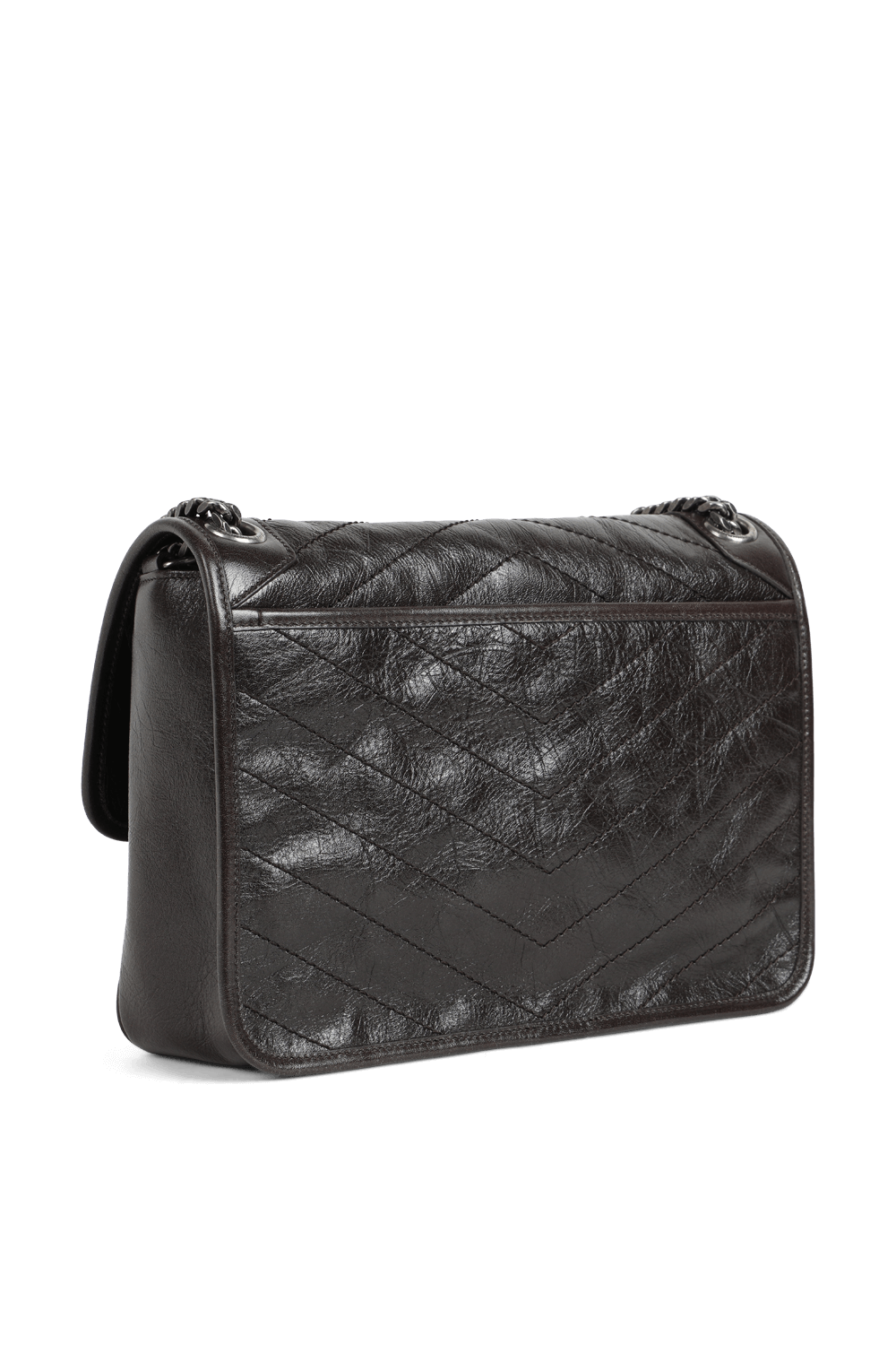 תמונה אחורית של תיק ניקי בגודל מדיום מעור בגוון חום