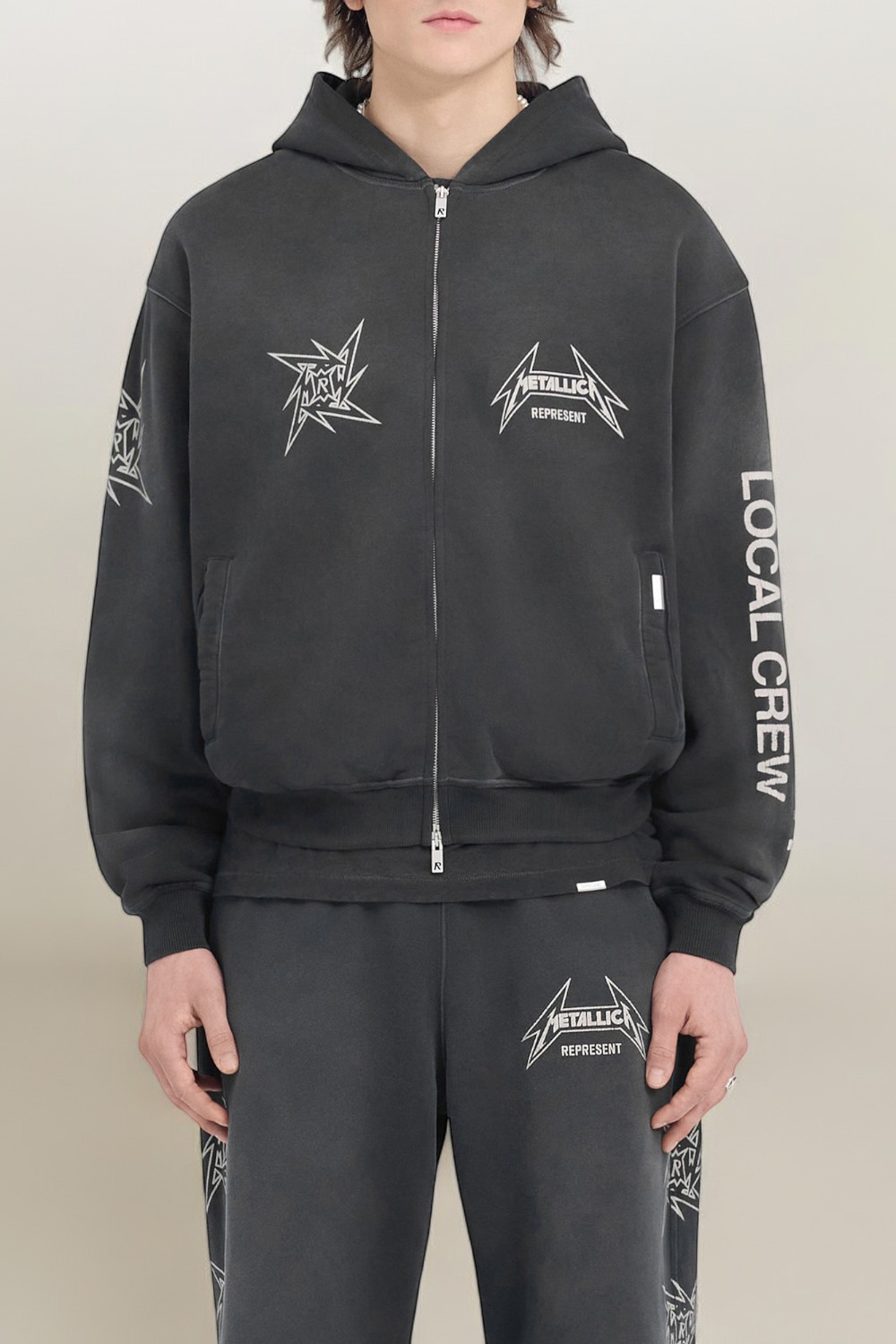 תמונת דוגמן קידמית של רפרזנט X מטאליקה סווטשירט
