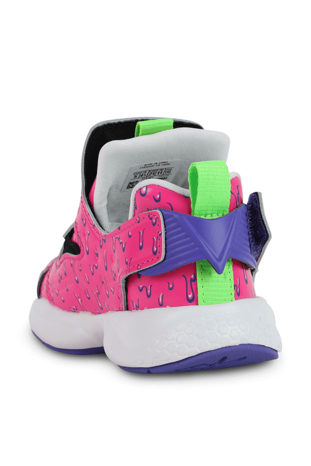 תמונה אחורית של מידות 20-25 נעלי ספורט ורסה פאמפ בגווני ורוד וסגול