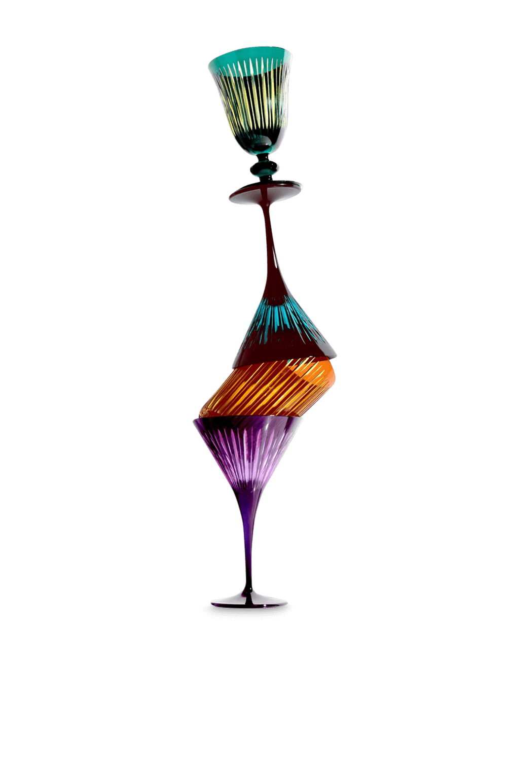 תמונה אחורית של PRISM Martini glass (S/4) - Assorted