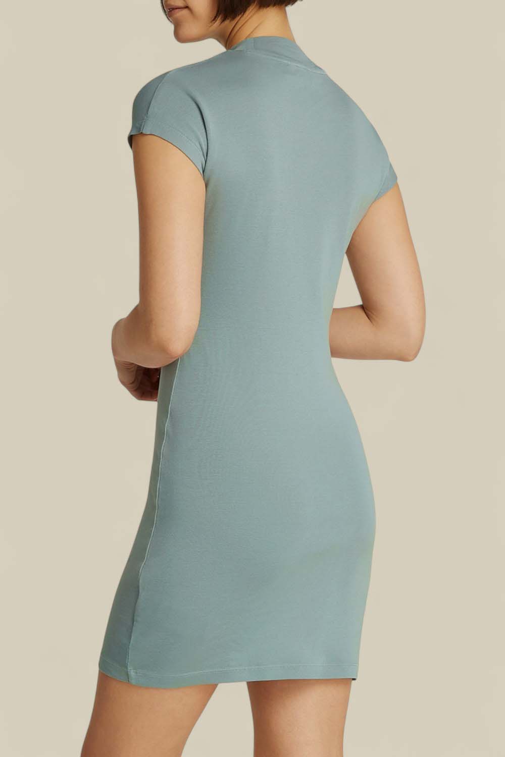 תמונת דוגמן אחורית של שמלת מיני צמודה