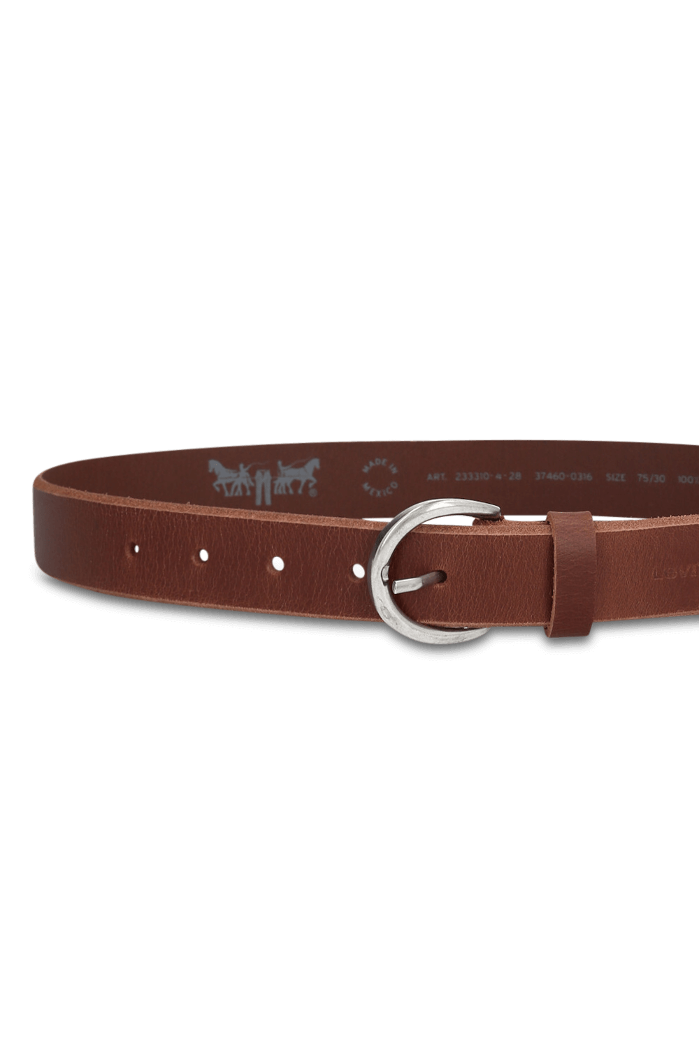 תמונת תקריב של חגורת עור