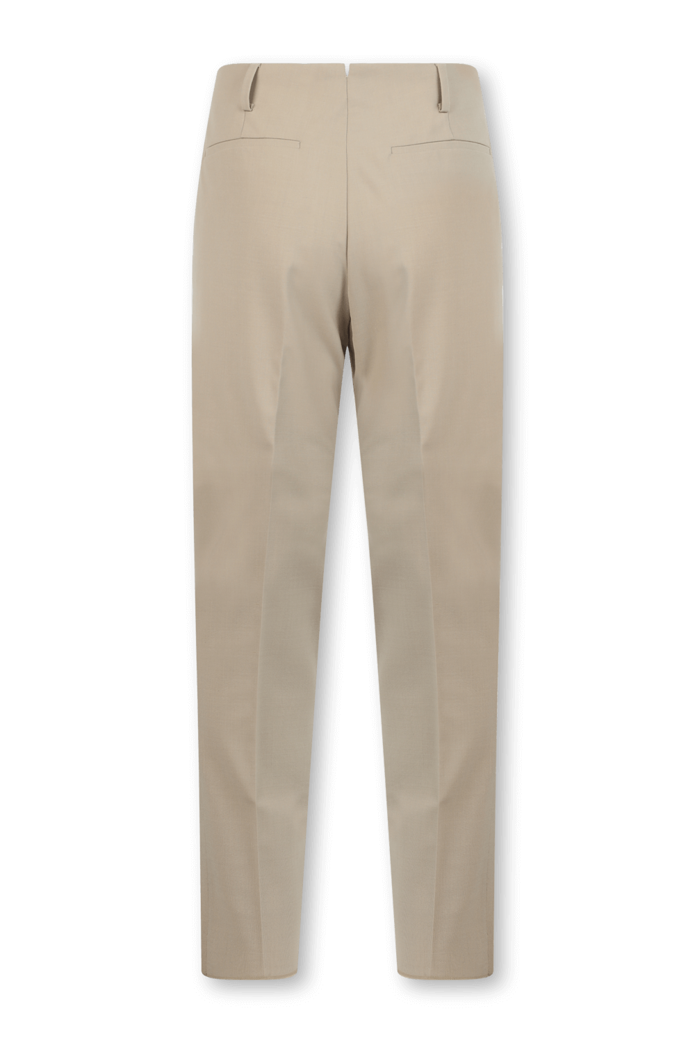 תמונה אחורית של מכנסיים ארוכים מחויטים בגוון בז'