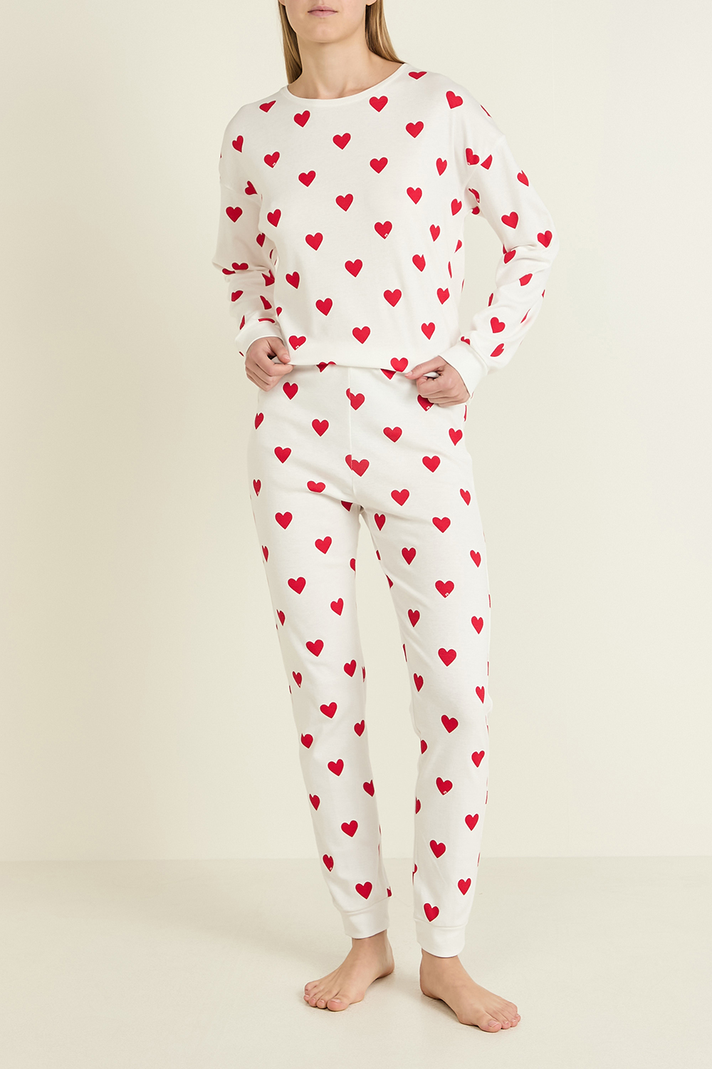 תמונת דוגמן קידמית של סט פיג'מה ארוך
