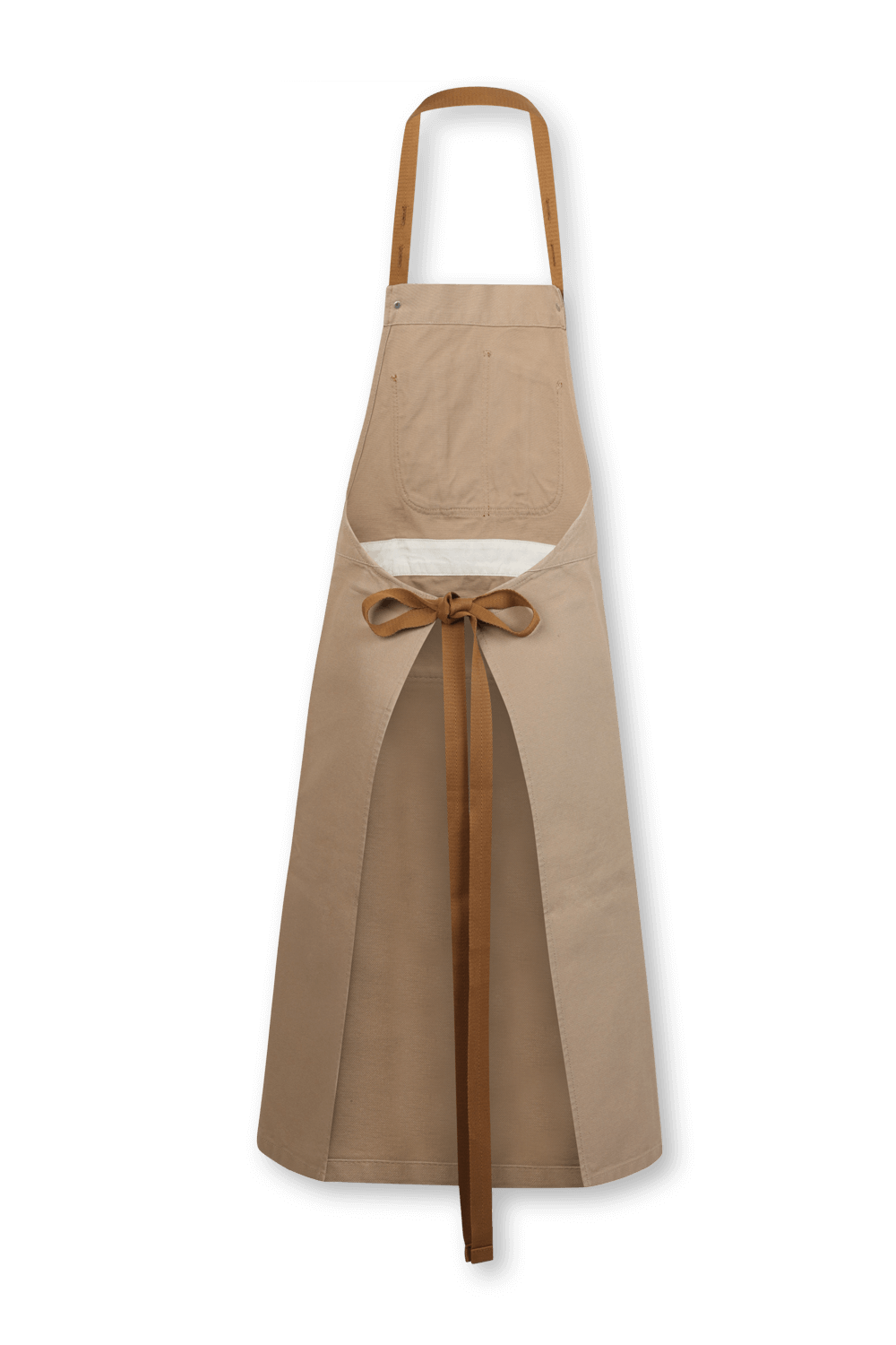 תמונה אחורית של סינר עבודה בגווני חום