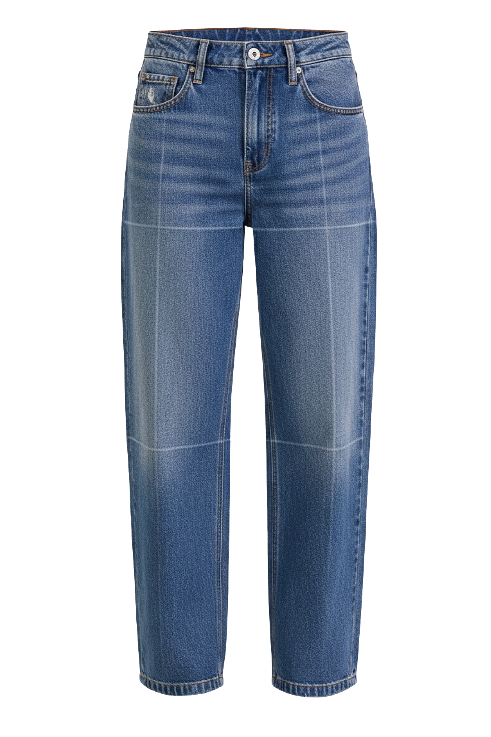 תמונה קידמית של מכנסי ג'ינס בגזרה ישרה