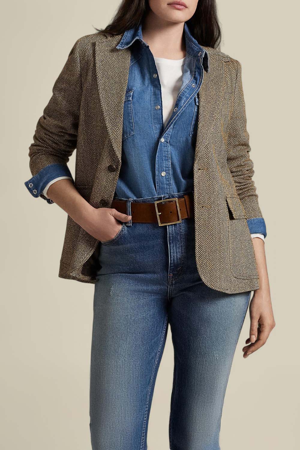 תמונת דוגמן קידמית של בלייזר טוויד