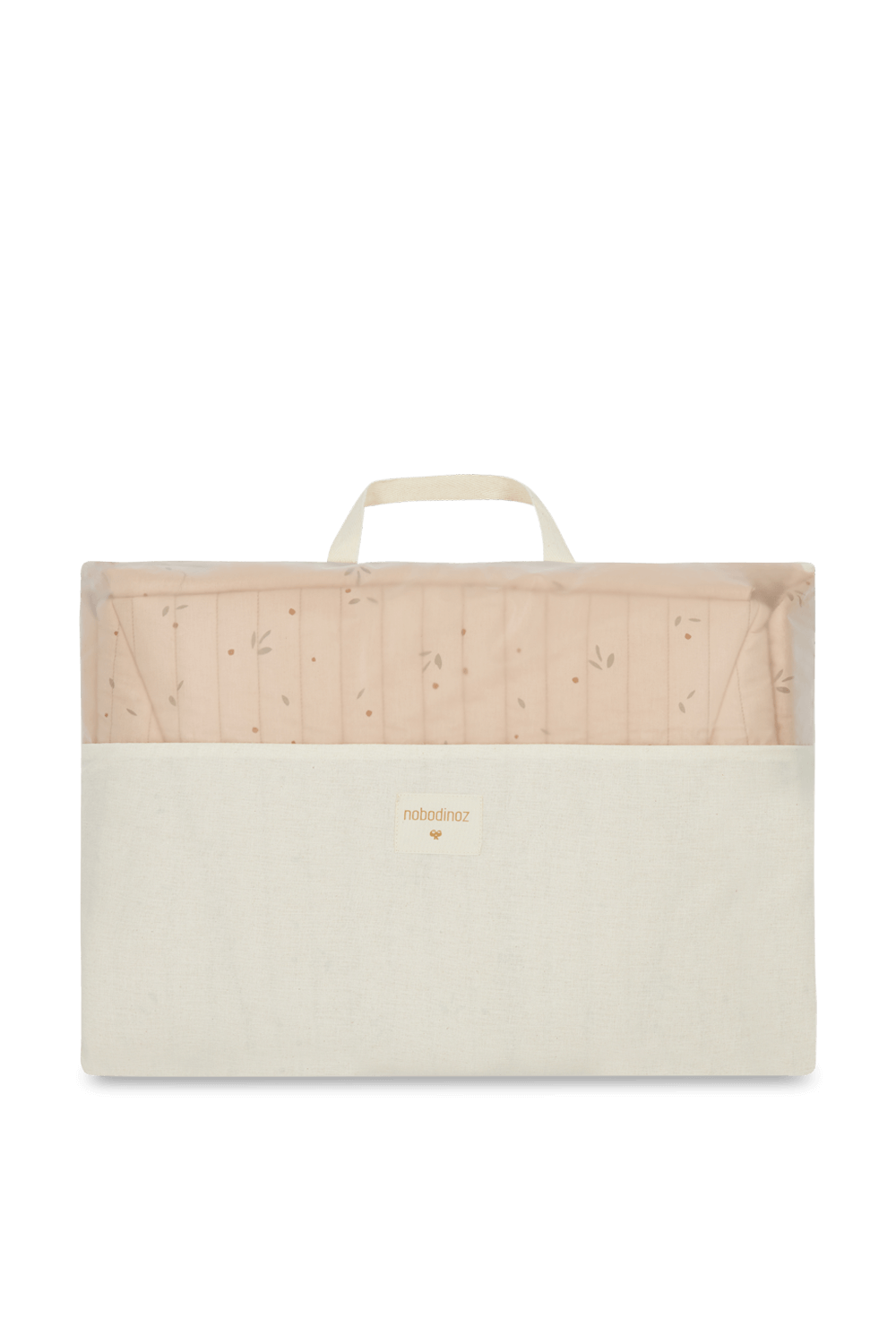 תמונת פנים של כיסא נדנדה לתינוק בשילוב כותנה אורגנית