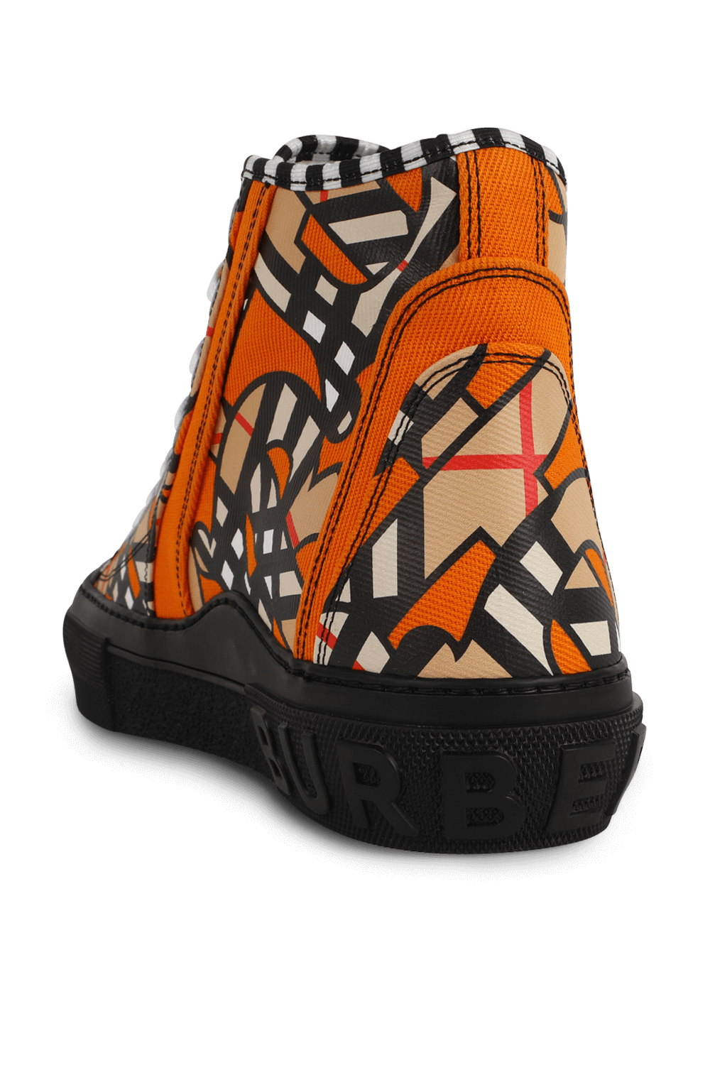 תמונה אחורית של סניקרס ברכיסה גבוהה עם פרינט מונוגרמי