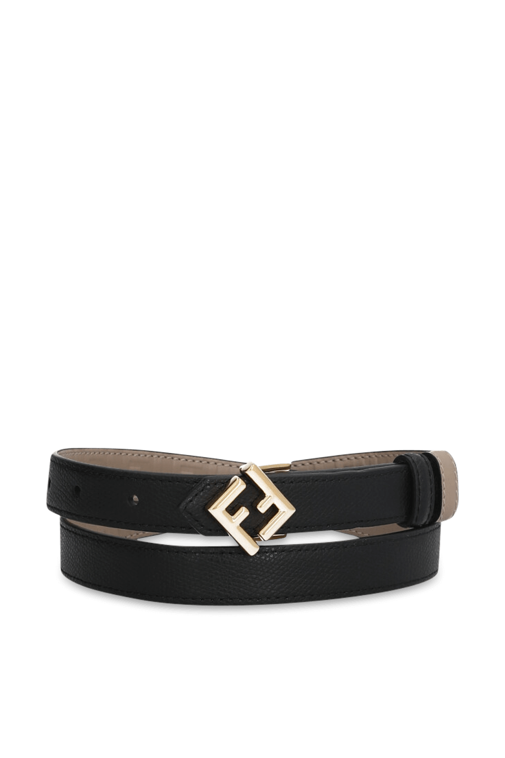 תמונה קידמית של חגורת עור דו צדדית