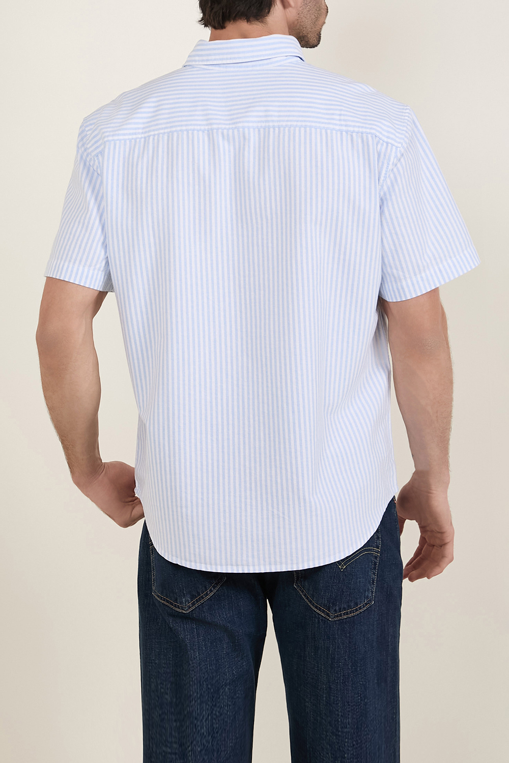 תמונת דוגמן אחורית של חולצה מכופתרת