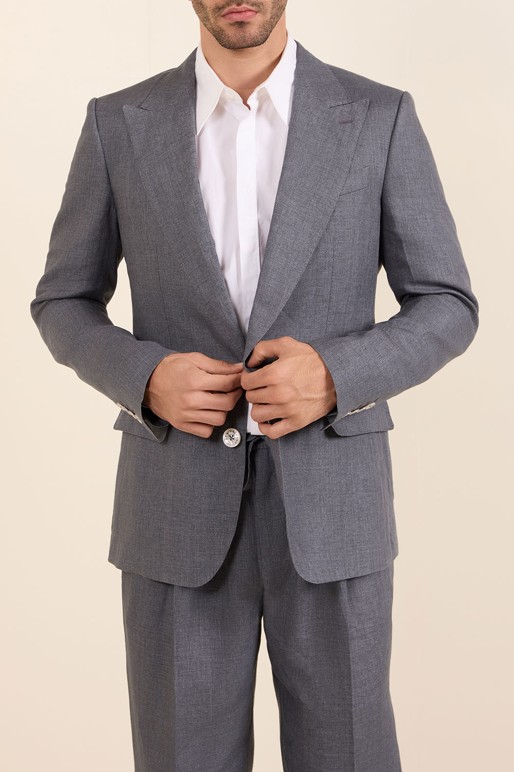 תמונת דוגמן קידמית של בלייזר פשתן