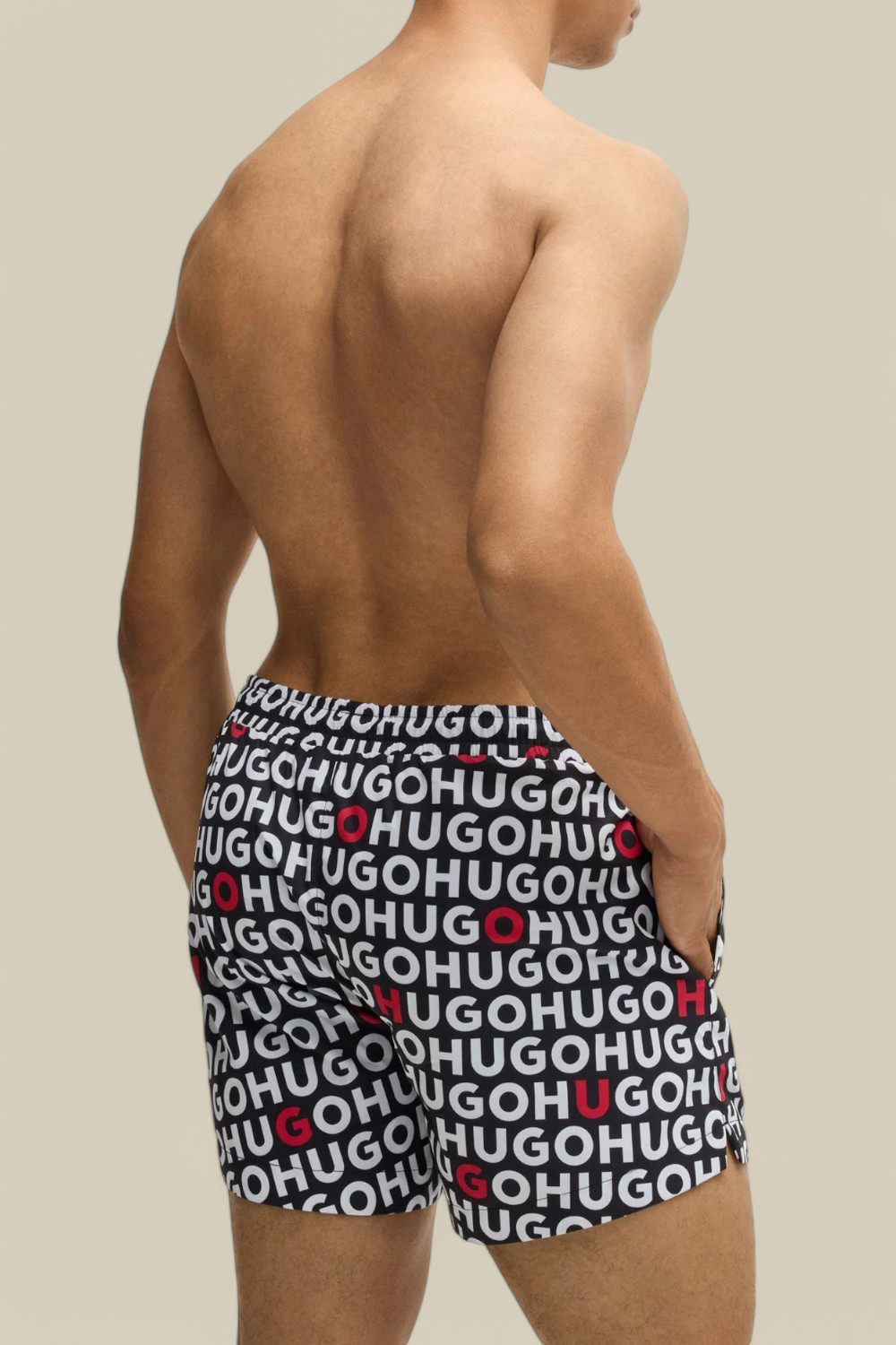 תמונת דוגמן אחורית של מכנסי בגד ים