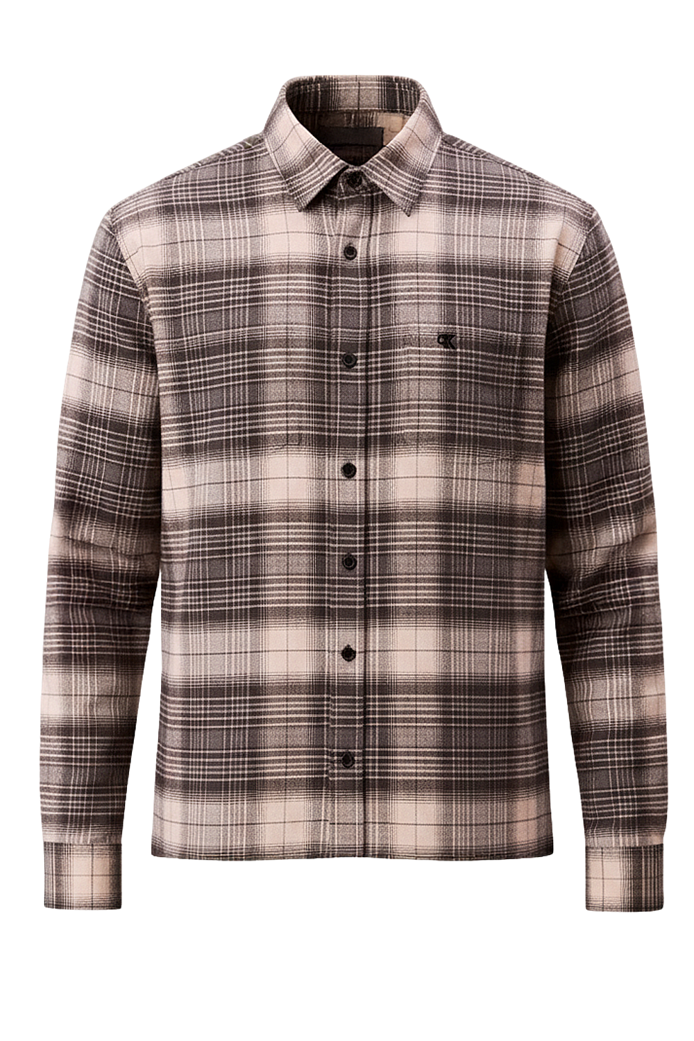 תמונה קידמית של חולצת כפתורים פלאנל