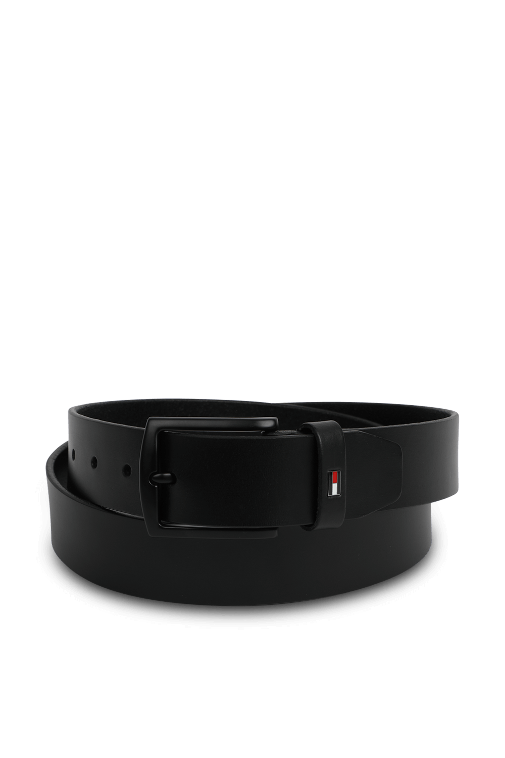 תמונה קידמית של חגורת עור עם לוגו