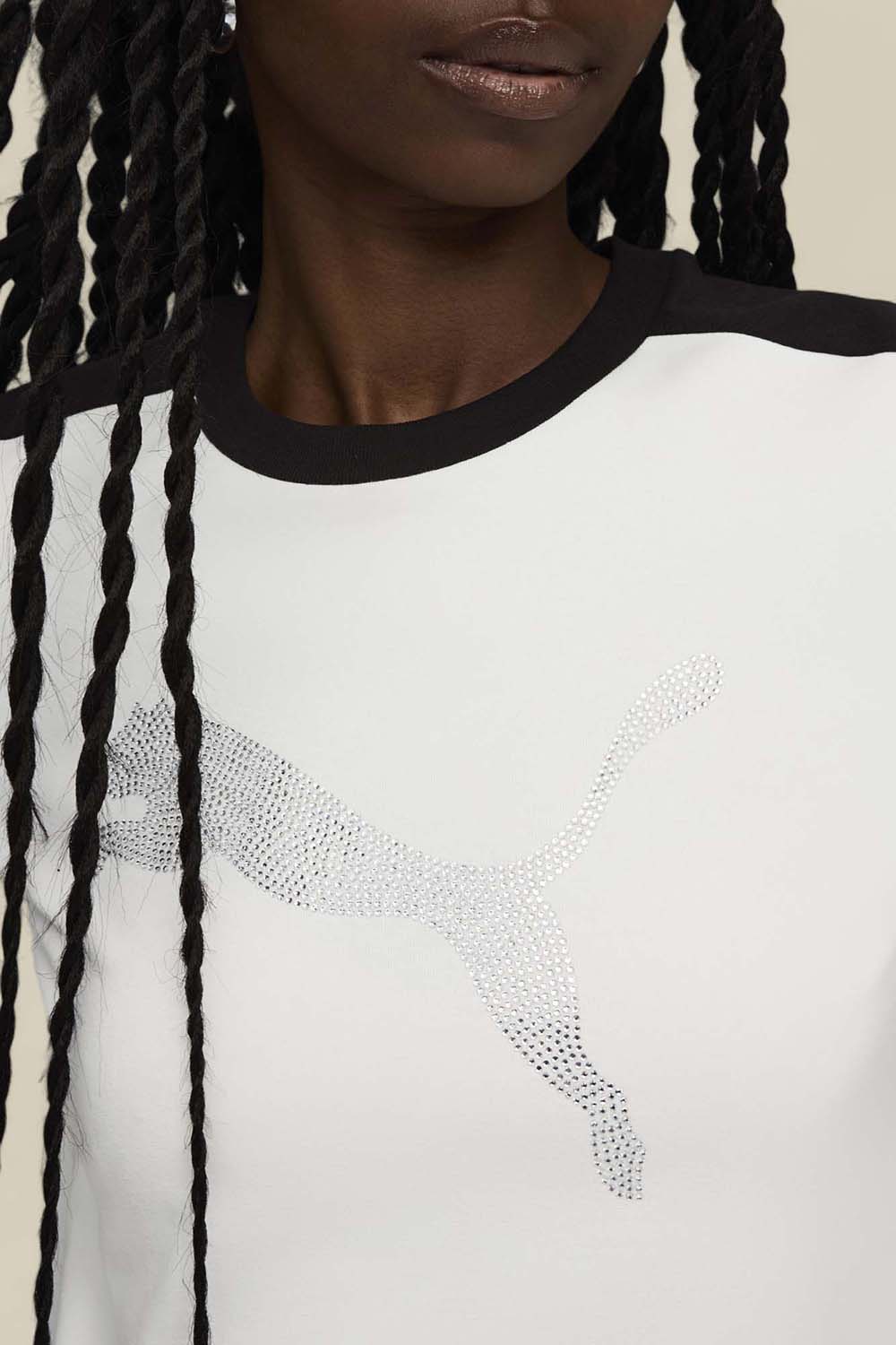 תמונת תקריב דוגמן של חולצת טי פומה X פנטי