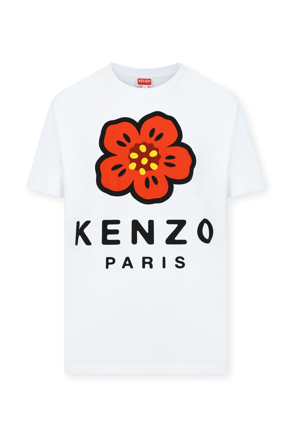 תמונה קידמית של חולצת לוגו טי עם פרינט פרח