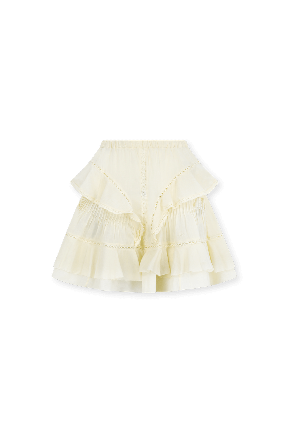 תמונה קידמית של חצאית מיני מכותנה עם רקמה