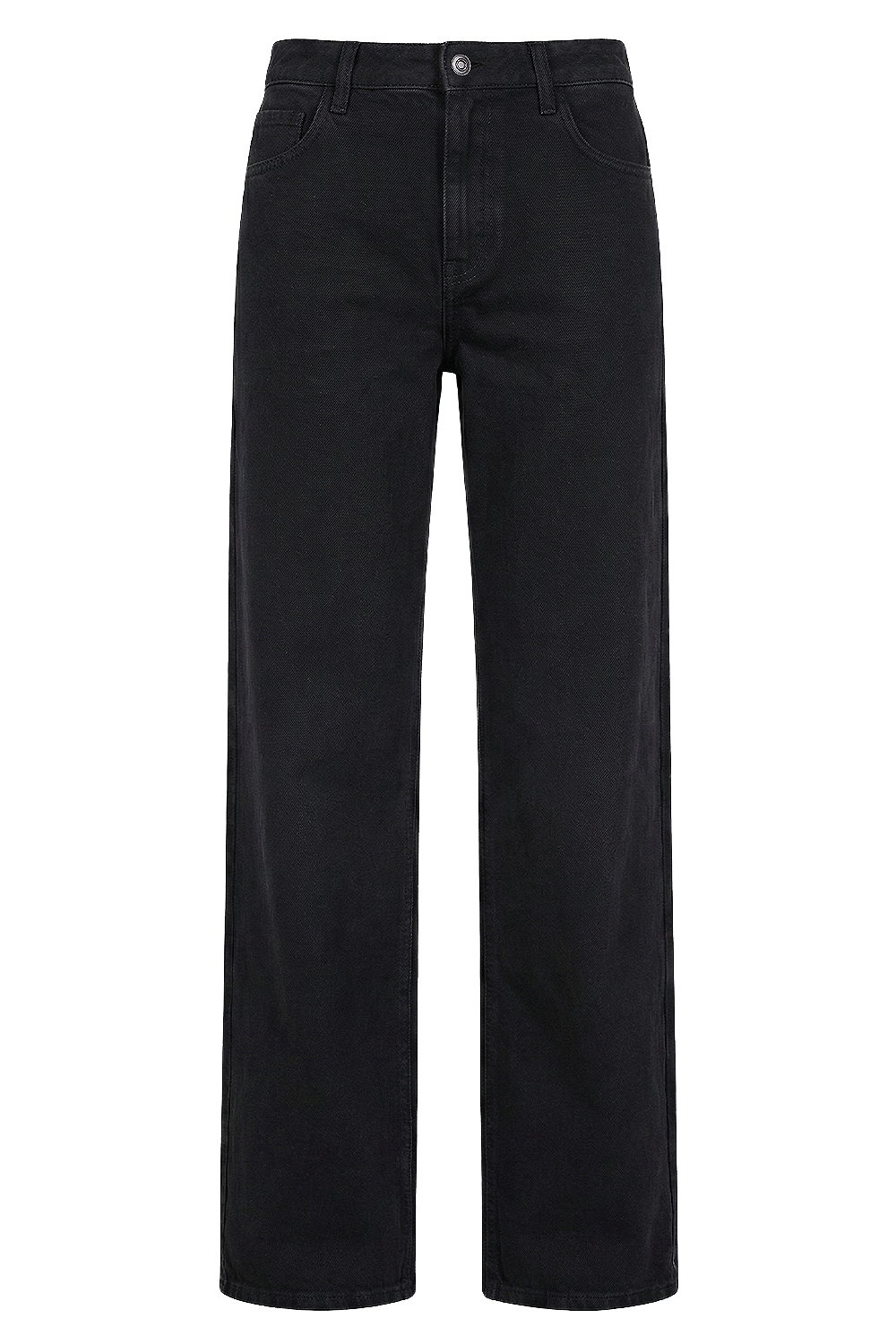 תמונה קידמית של מכנסי ג'ינס בגזרה רחבה