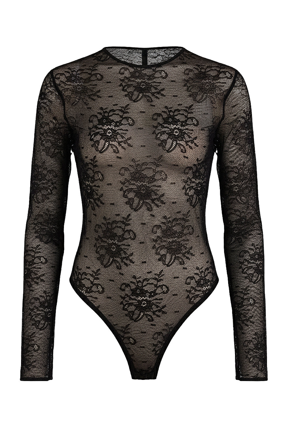 תמונה קידמית של בגד גוף תחרה