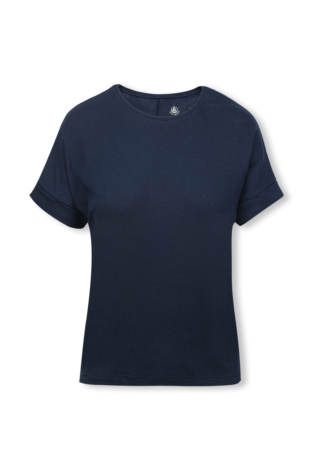 תמונה קידמית של חולצת טי מפשתן בגוון כחול נייבי