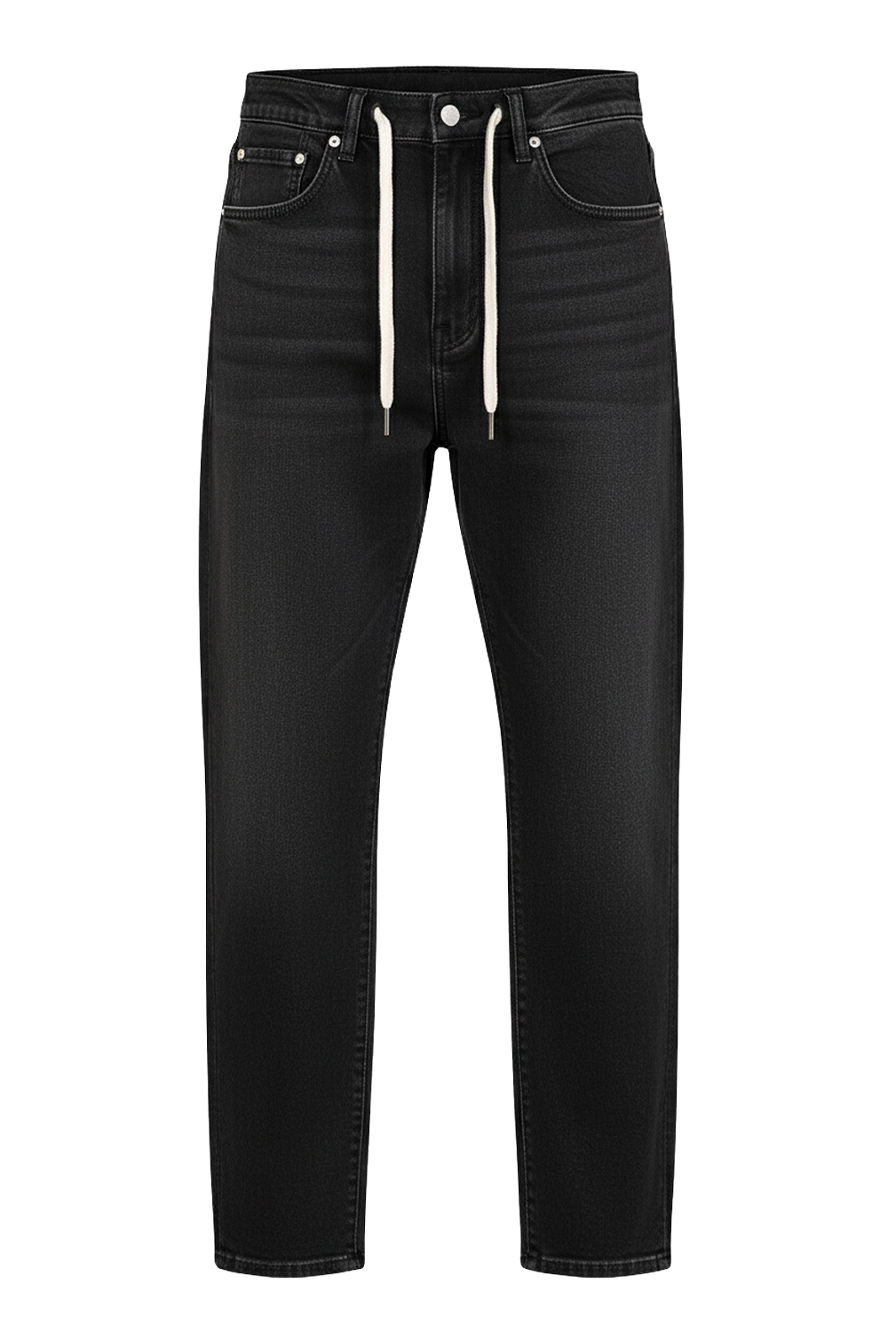 תמונה קידמית של מכנסי ג'ינס מתרחבים