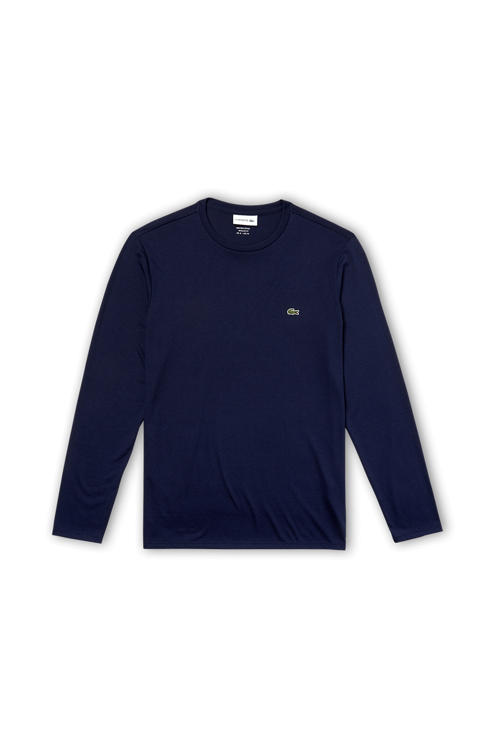 תמונה קידמית של Navy Blue Crew Neck Pima Cotton Jersey T-shirt