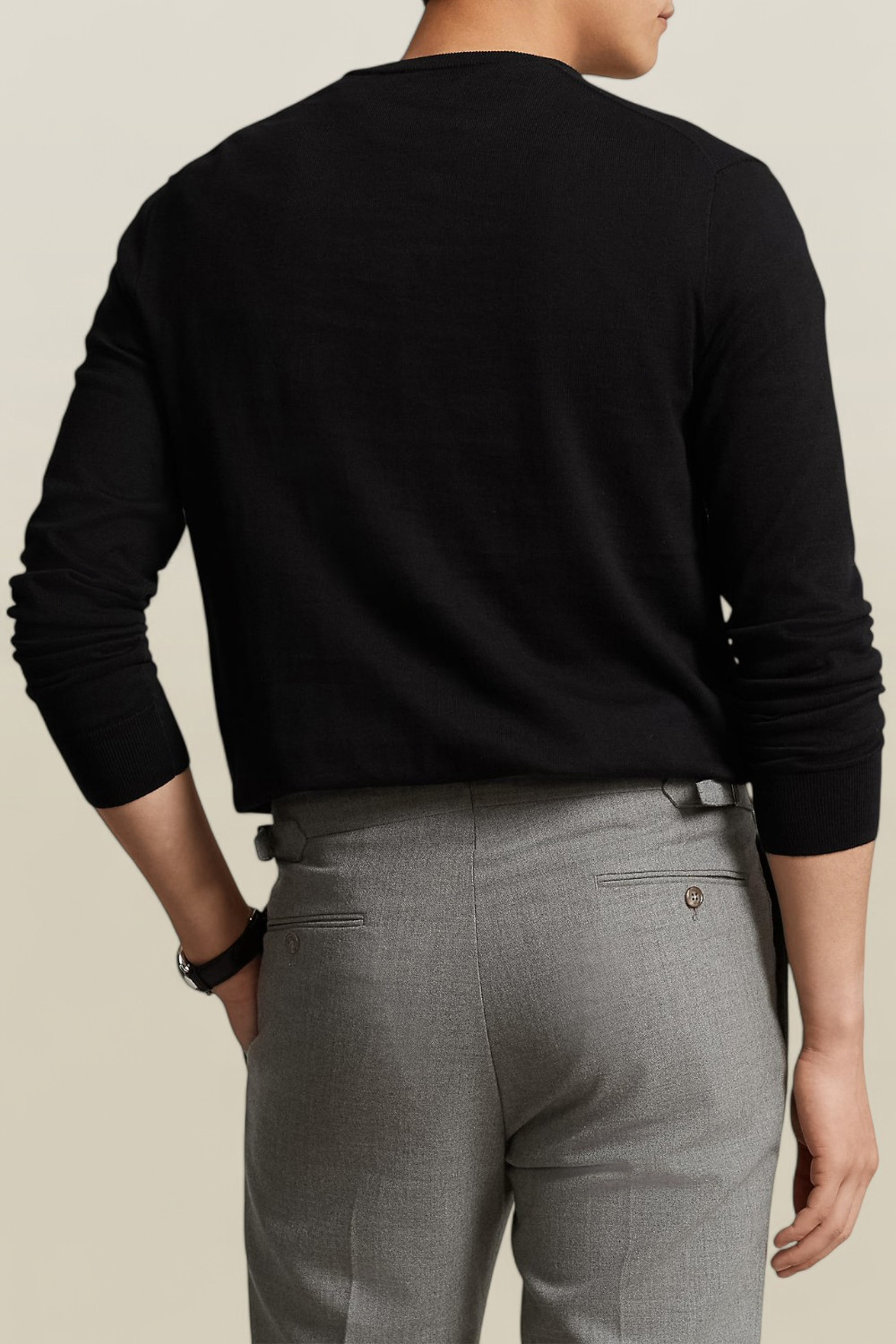 תמונת דוגמן אחורית של סריג כותנה סלים פיט