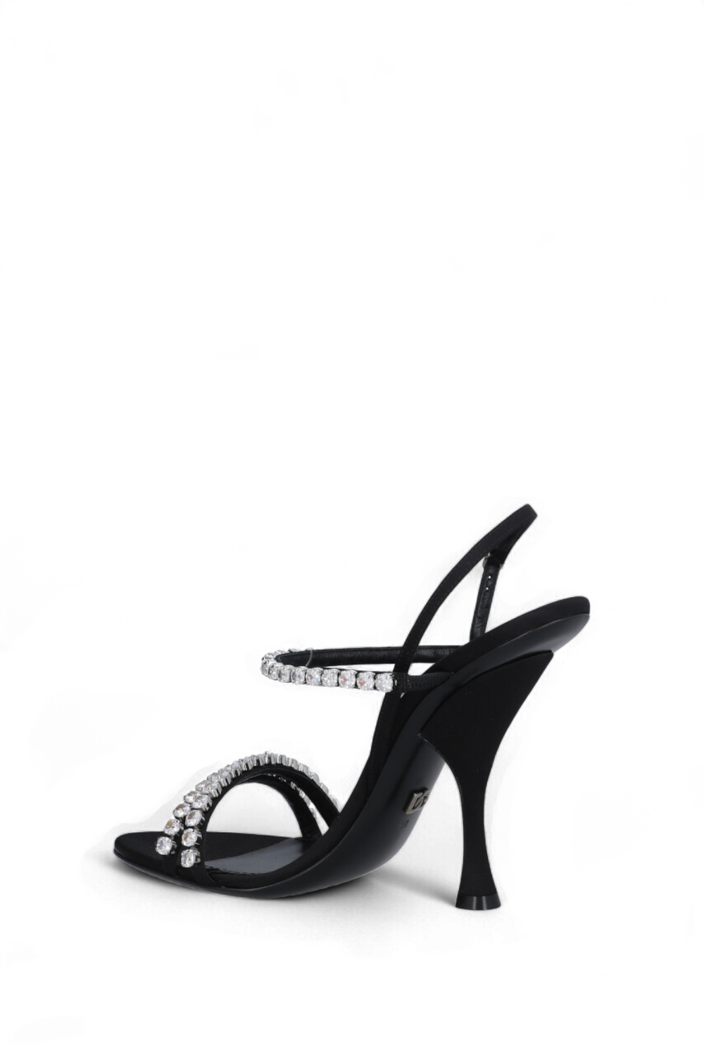 תמונה אחורית של סנדלי עקב קריסטל