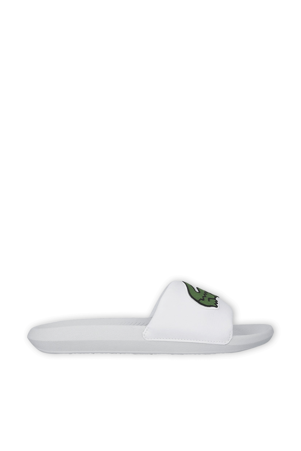 all white lacoste slides