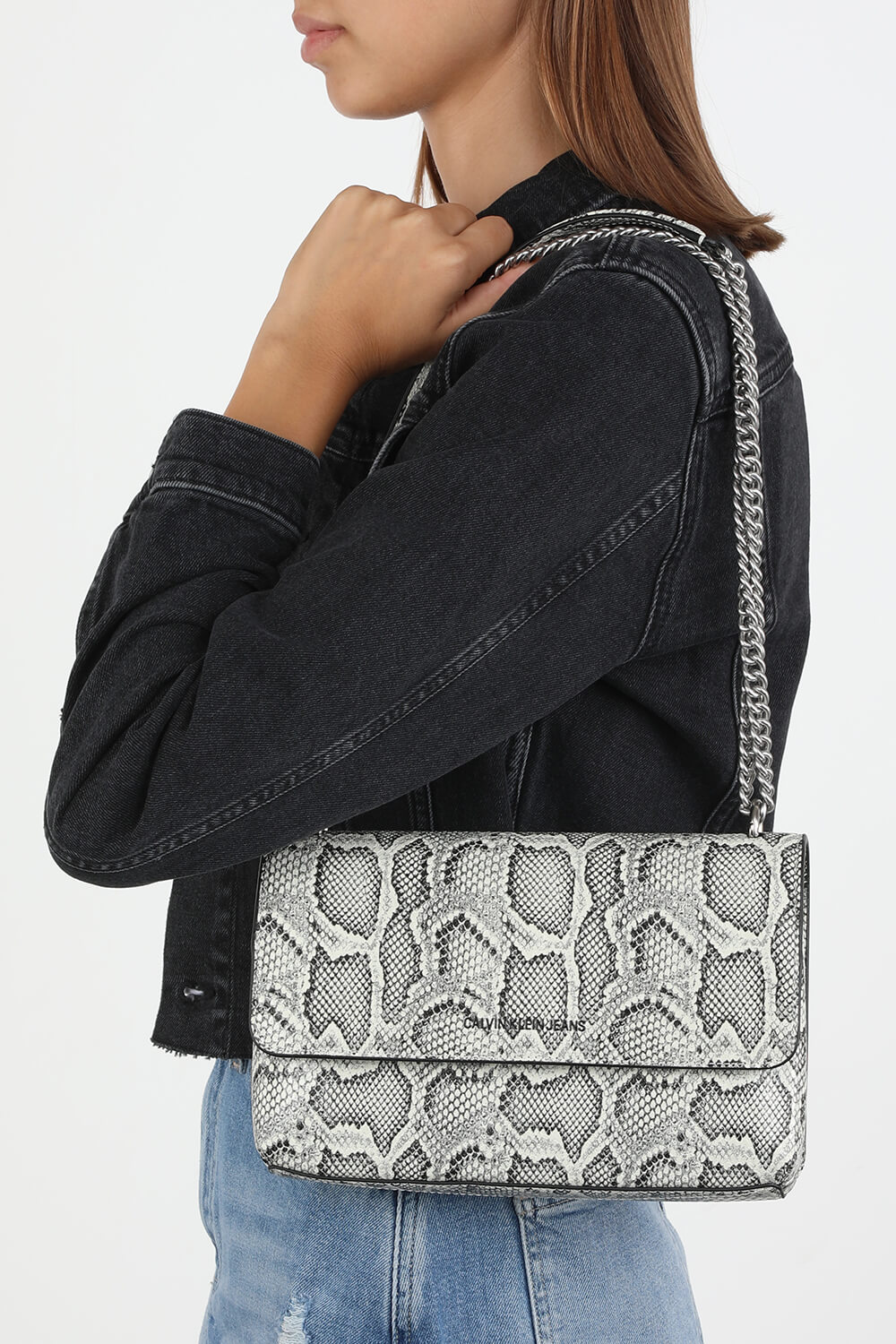 calvin klein snake print bag