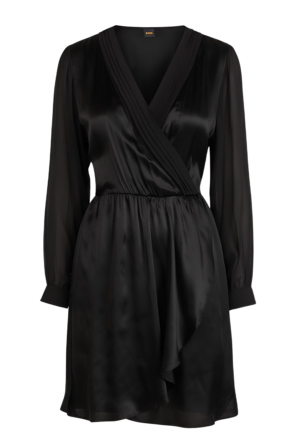 תמונה קידמית של שמלת מיני סאטן