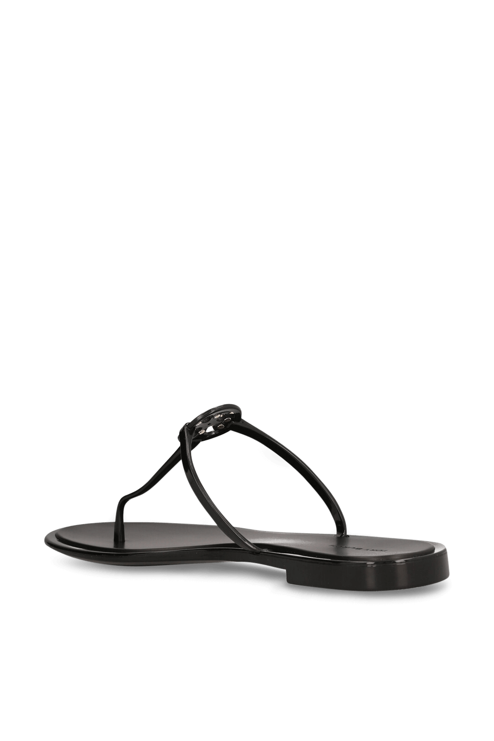 תמונה אחורית של כפכפי מילר שקופים עם לוגו מיני