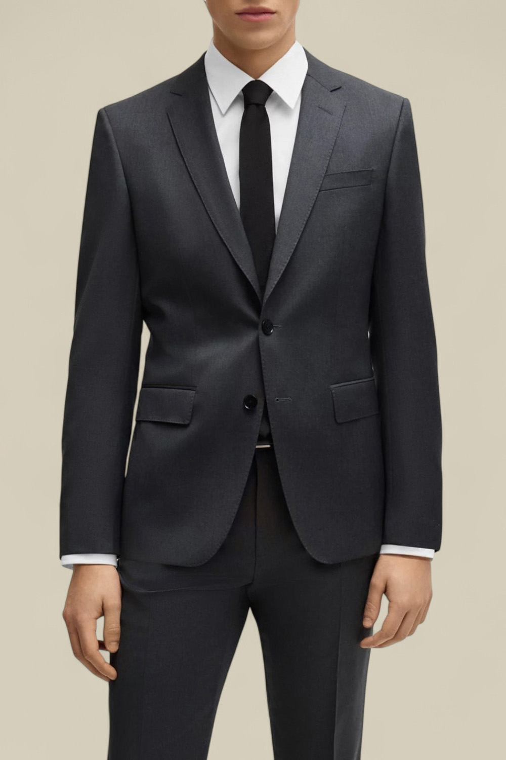 תמונת דוגמן קידמית של ז'קט מחוייט סלים פיט