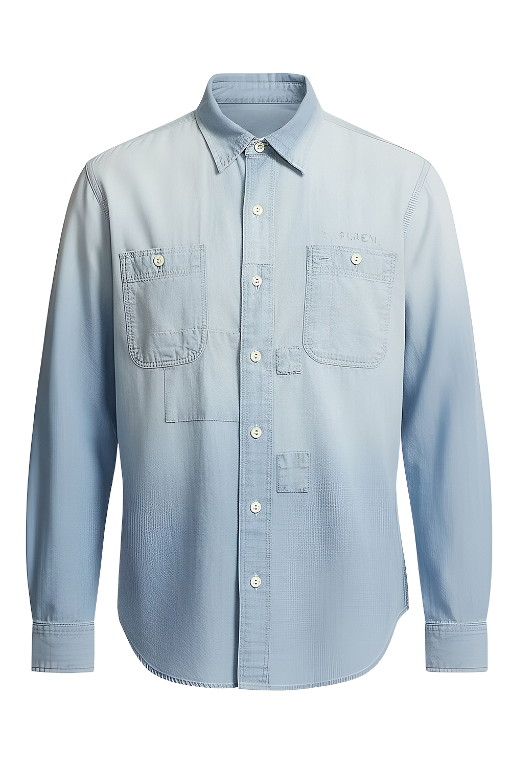 תמונה קידמית של חולצת כפתורים ג'ינס