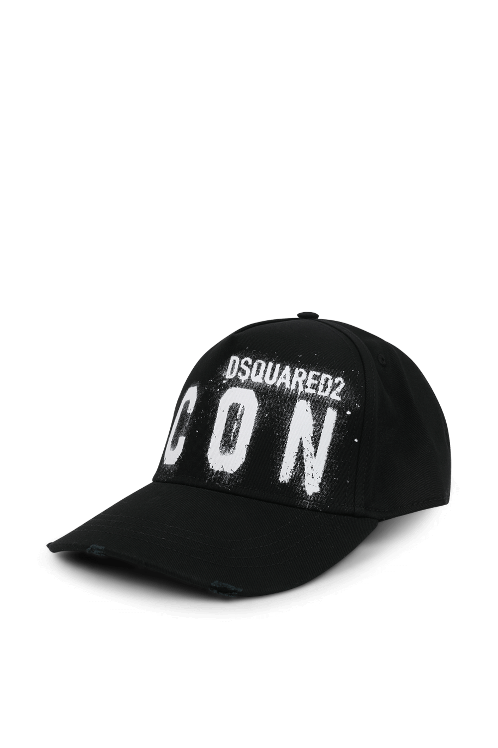 תמונה קידמית של כובע מצחייה עם הדפס ממותג גרפיטי אייקון בגוון שחור