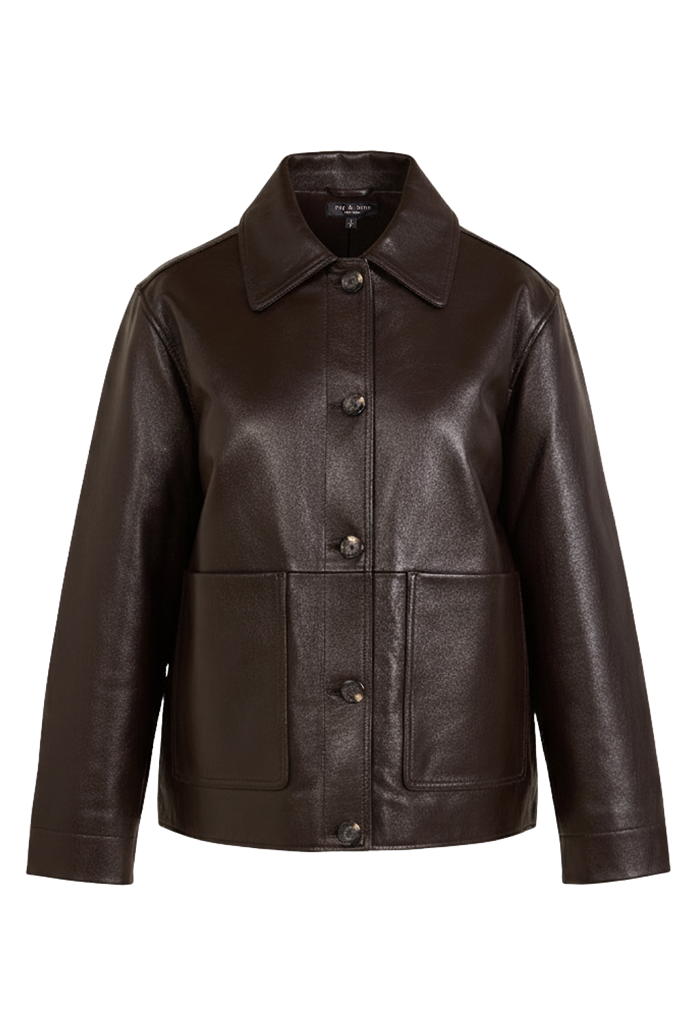 תמונה קידמית של ז'קט עור