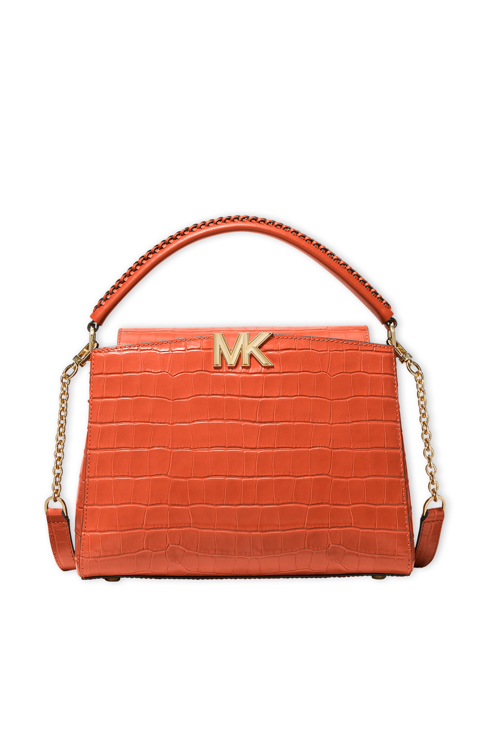 תמונה קידמית של תיק צד מעור קרקו בצבע כתום אפרסק