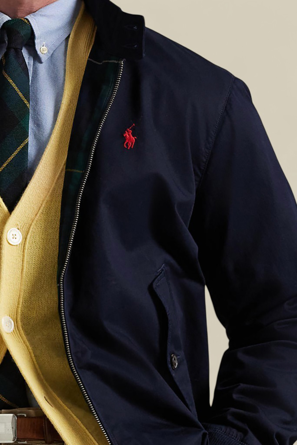 תמונת תקריב דוגמן של ז'קט כותנה