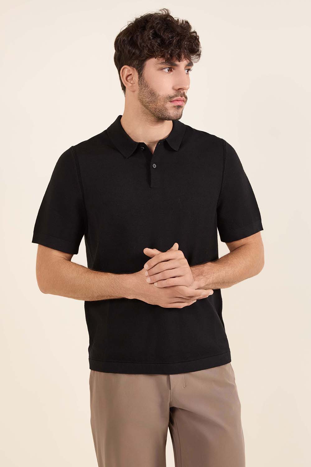 תמונת דוגמן קידמית של New Venture Short-Sleeve Knit Polo Shirt