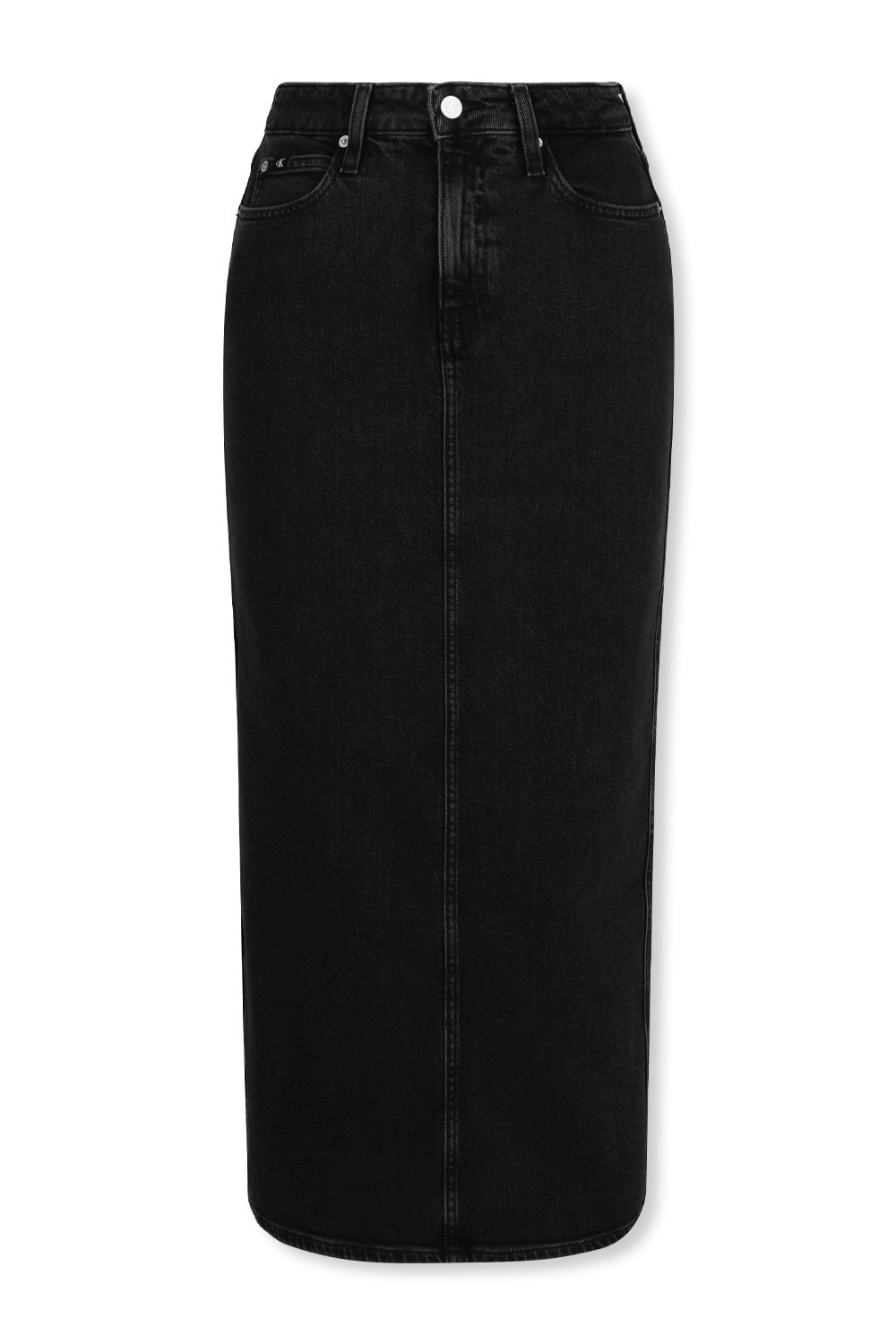 calvin klein black denim skirt