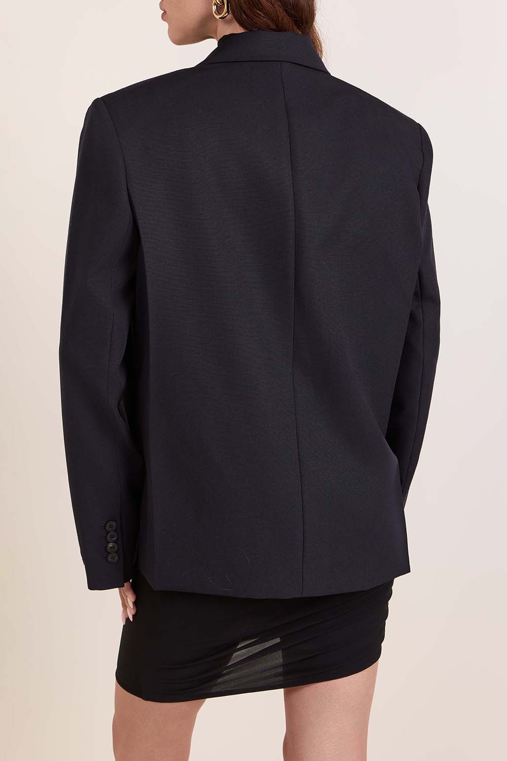 תמונת דוגמן אחורית של בלייזר מחויט