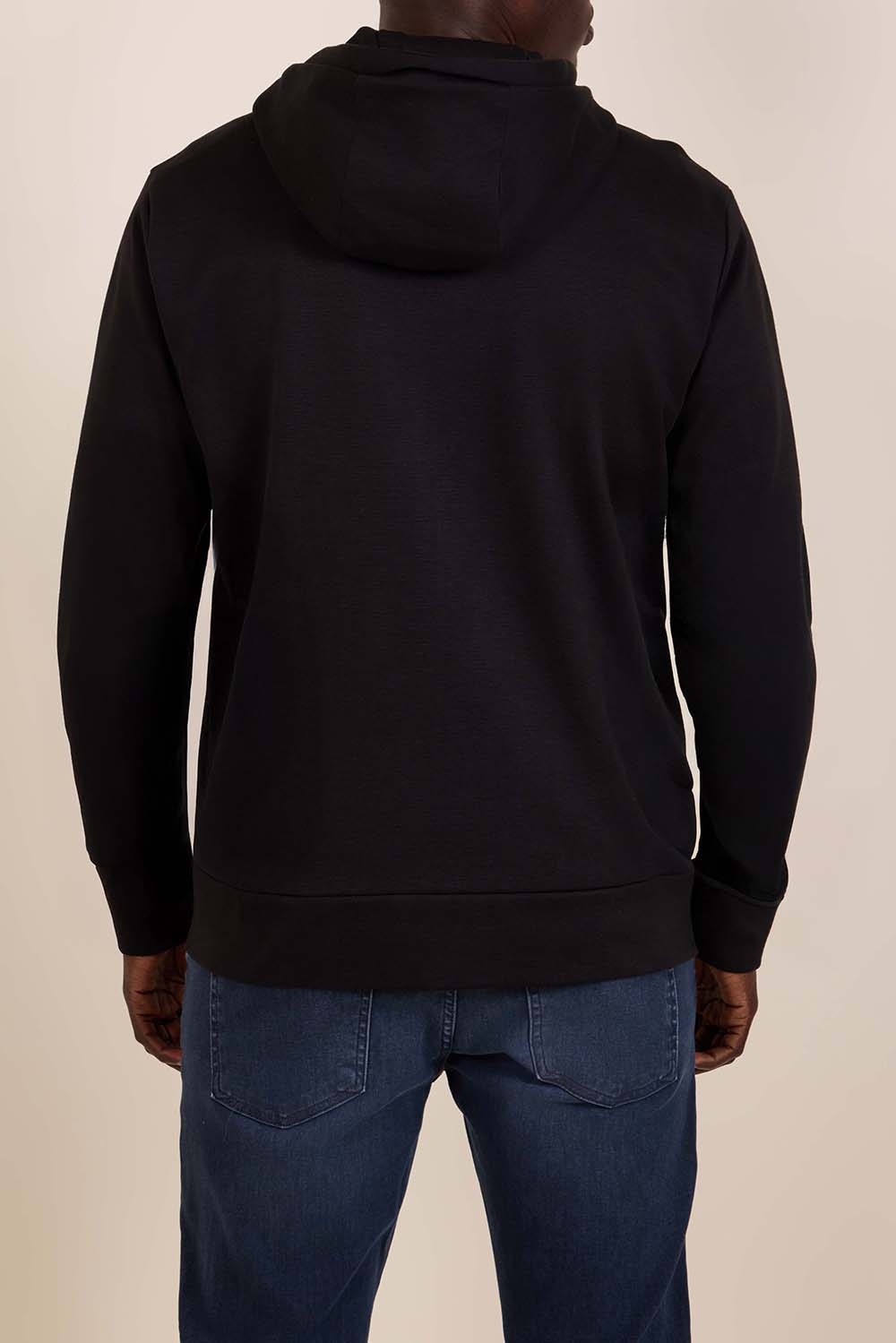 תמונת דוגמן אחורית של סווטשירט קפוצ'ון