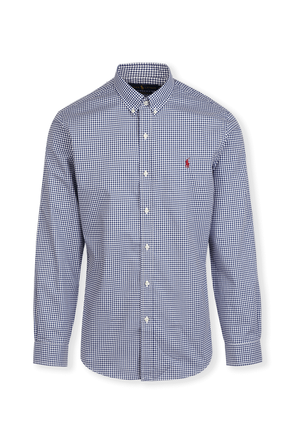 blue and white checked ralph lauren shirt