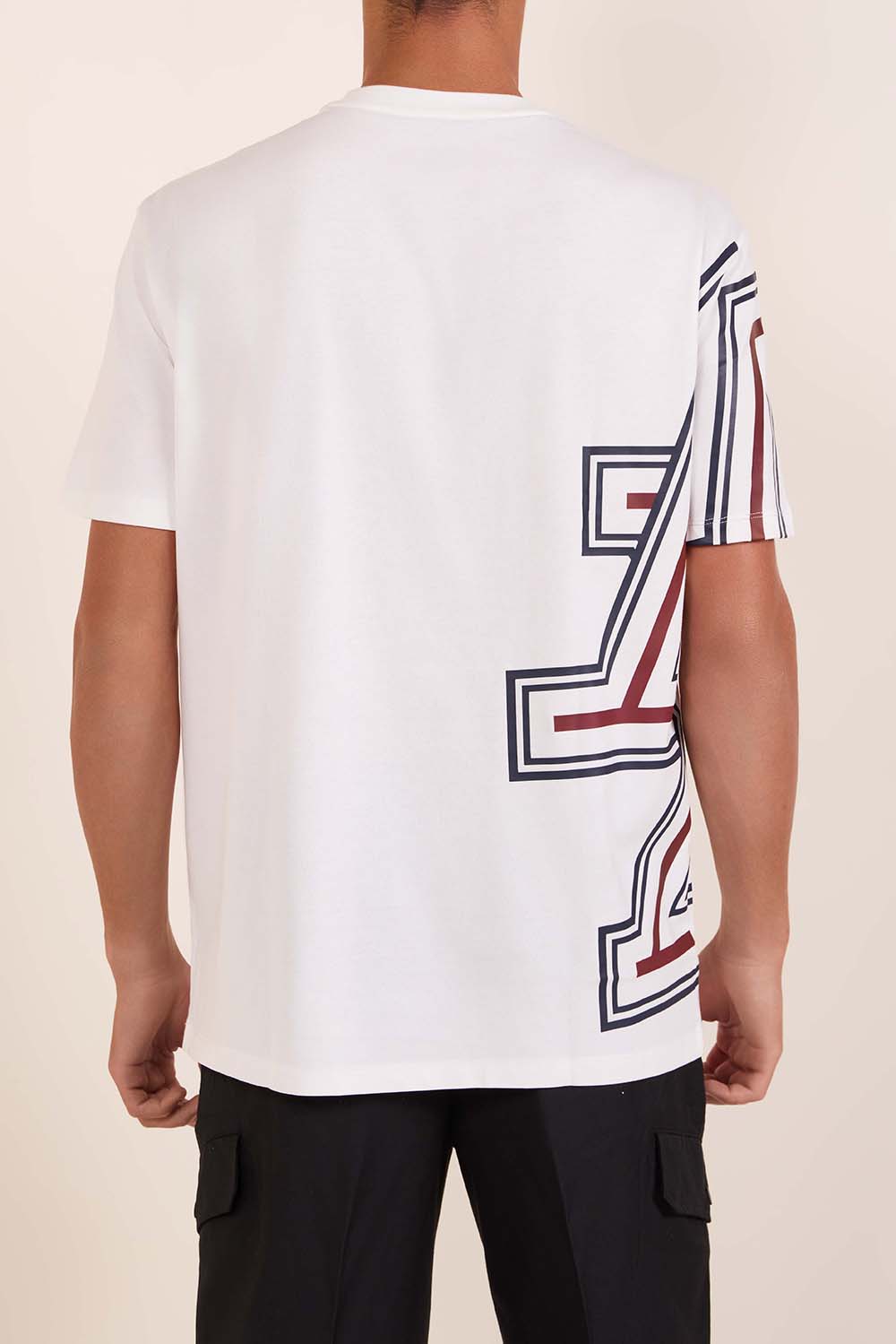 תמונת דוגמן אחורית של חולצת טי