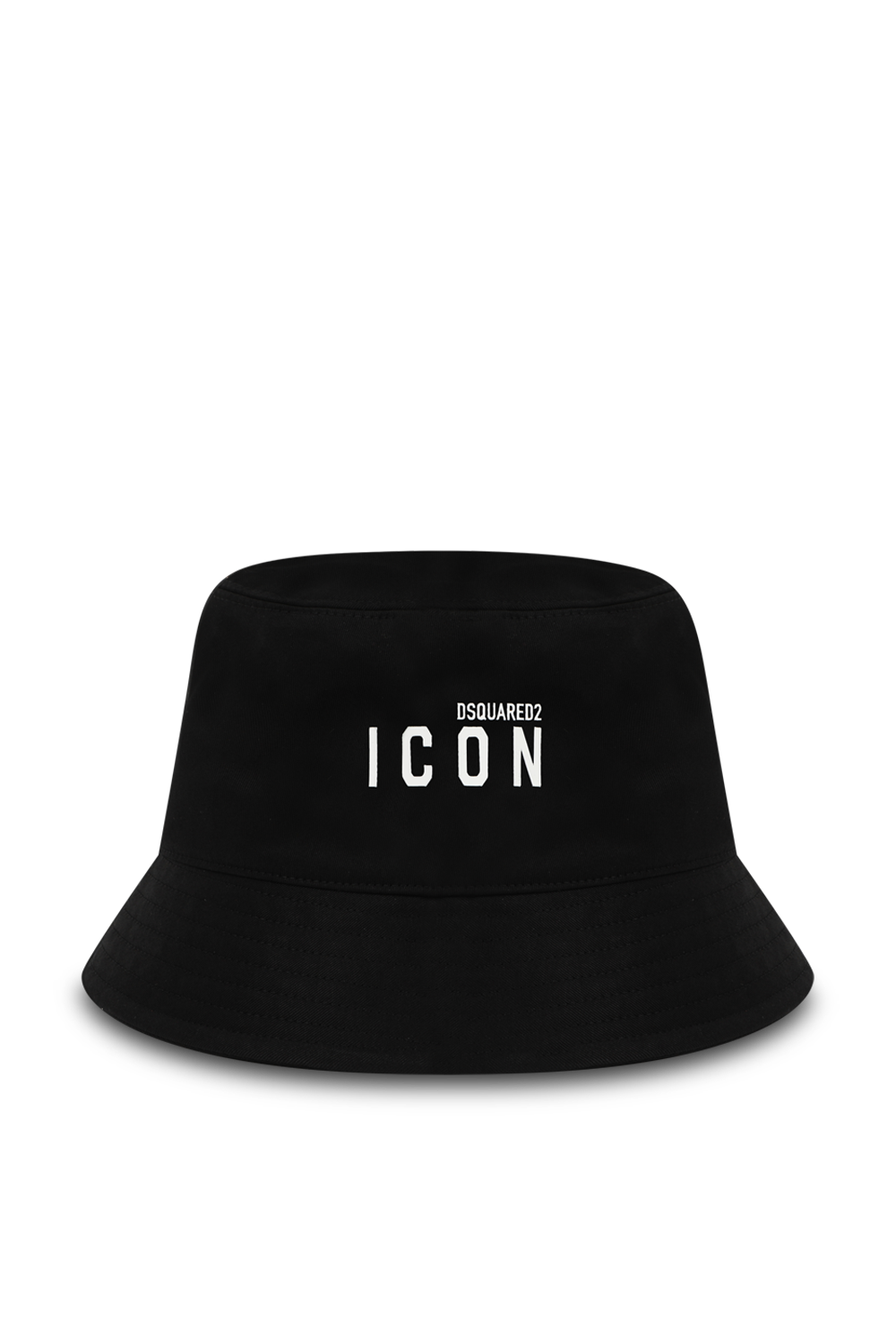 תמונה קידמית של כובע באקט שחור עם לוגו אייקון