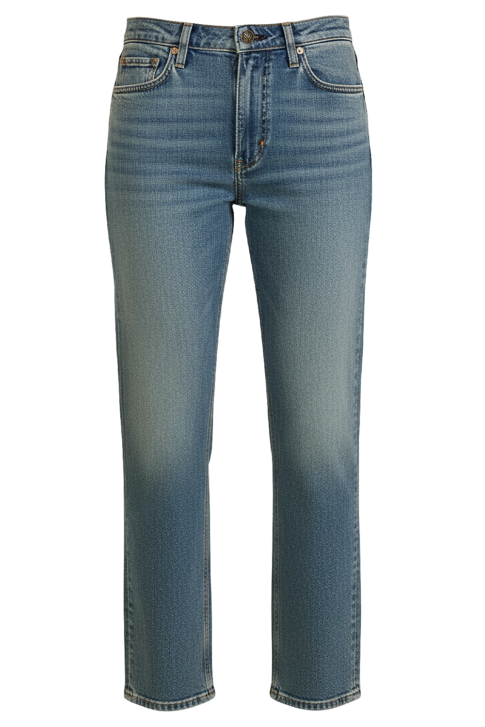 תמונה קידמית של מכנסי ג'ינס בגזרה ישרה